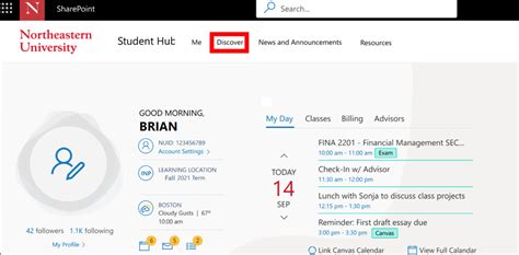 Access to Northeastern's learning management system. . Mynortheastern student hub